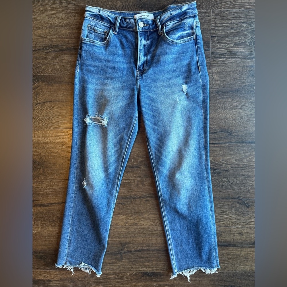 Women's Blue Straight Leg Jeans